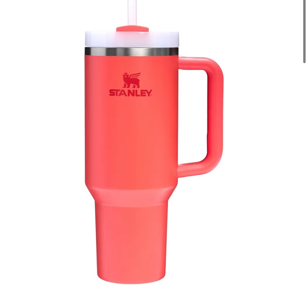 Stanley Hot Coral 40oz Tumbler with Handle and Straw